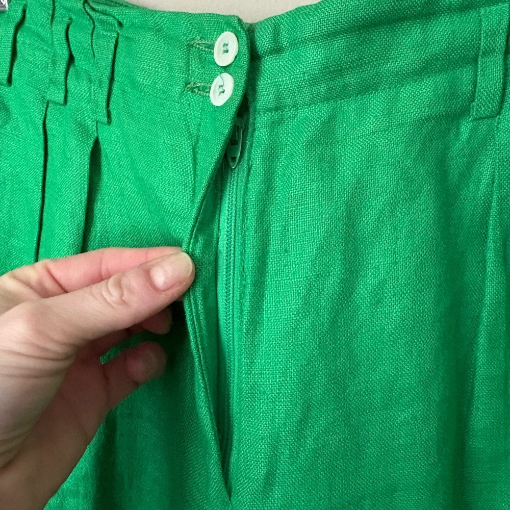 Women’s Size 8 Vintage Liz Claiborne Grass Green Linen Pants - Picture 2 of 6